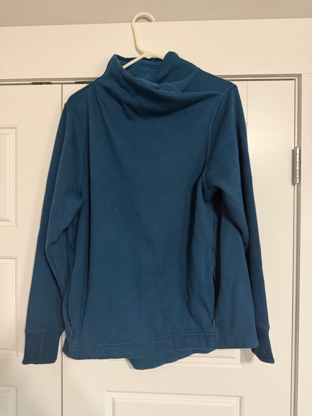 Athleta Teal Blue Funnel Neck Pullover Sweater